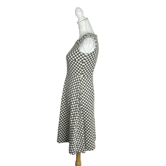 Talbots Grey & Cream Brocade Polka Dot Fit & Flare Dress Classic Versatile - Picture 5 of 9